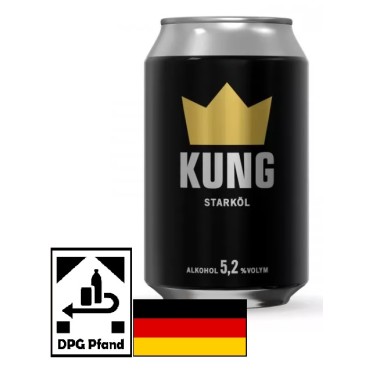 Åbro Kung Starköl 5,2% 24x33cl DPG Pfand MHD\BB Date 08.12.2025