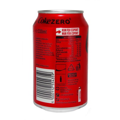 Coca Cola Zero 24x33cl MHD\BB Date 30.09.2026